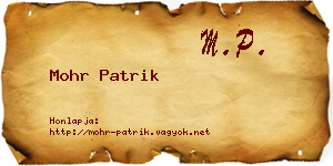Mohr Patrik névjegykártya